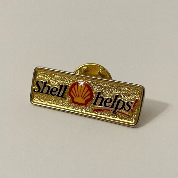 Vintage Shell Oil Company Lapel Pin Shell Helps - Picture 3 of 9